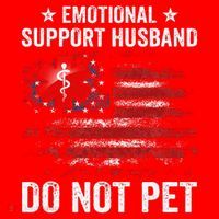 Emotional Support Husband Do Not Pet Marriage Humor Funny Santa Hat thumb 1