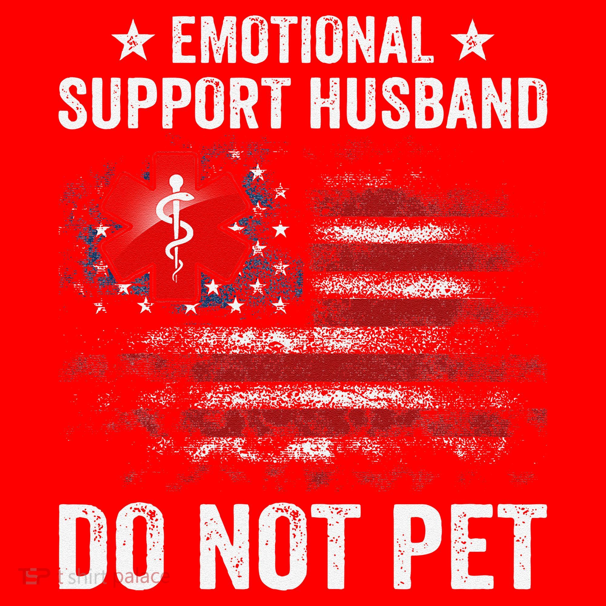 Emotional Support Husband Do Not Pet Marriage Humor Funny Santa Hat