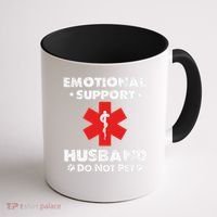 Emotional Support Husband Do Not Pet Coffee Mug thumb 1