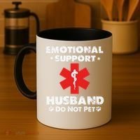 Emotional Support Husband Do Not Pet Coffee Mug thumb 4