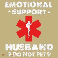 Emotional Support Husband Do Not Pet Long Sleeve Shirt thumb 2