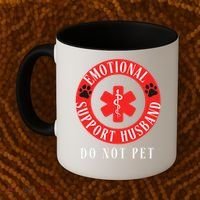 Emotional Support Husband Do Not Pet Coffee Mug thumb 2