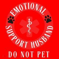 Emotional Support Husband Do Not Pet Santa Hat thumb 1