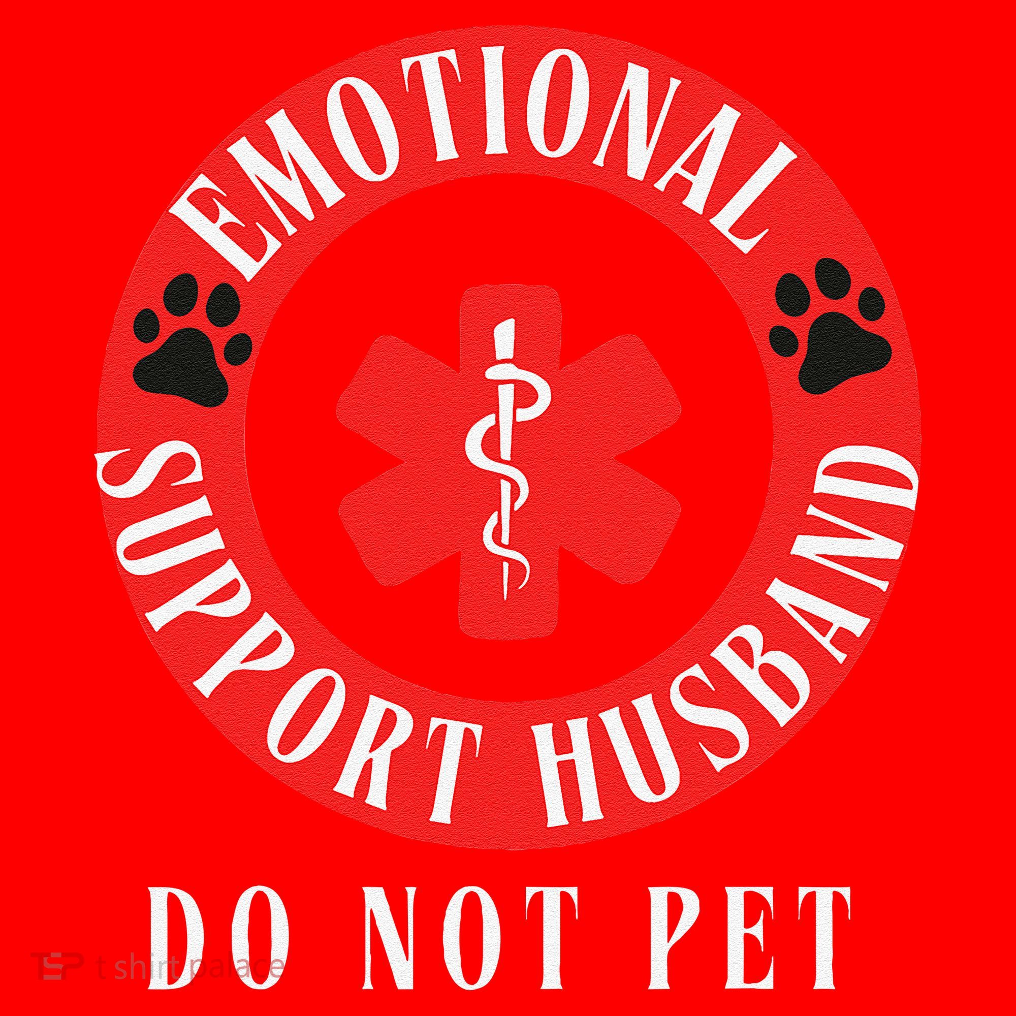 Emotional Support Husband Do Not Pet Santa Hat