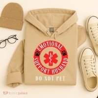 Emotional Support Husband Do Not Pet Hoodie thumb 4