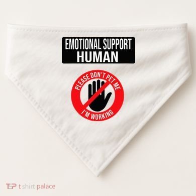 Emotional Support Human Halloween Costume Do Not Pet Me USA-Made Doggie Bandana