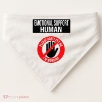 Emotional Support Human Halloween Costume Do Not Pet Me USA-Made Doggie Bandana thumb 0