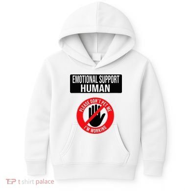 Emotional Support Human Halloween Costume Do Not Pet Me Kids Hoodie