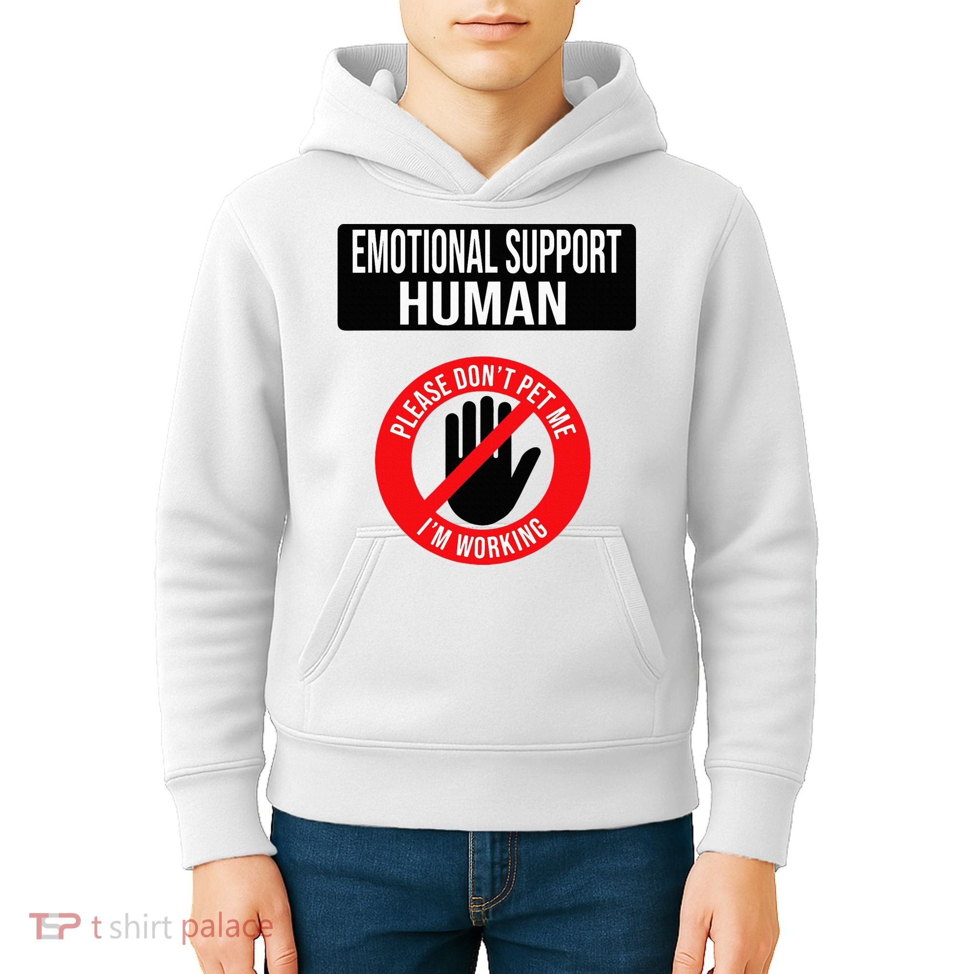 Emotional Support Human Halloween Costume Do Not Pet Me Kids Hoodie