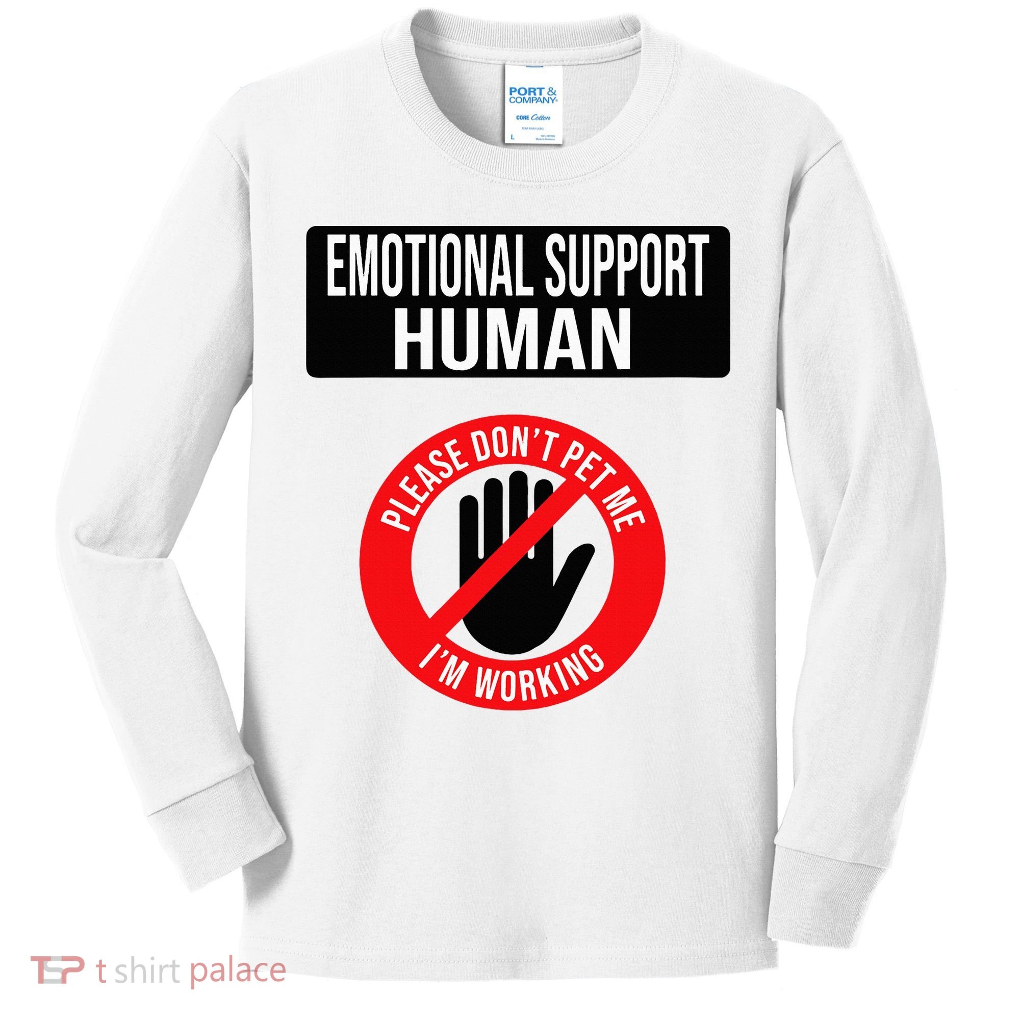 Emotional Support Human Halloween Costume Do Not Pet Me Kids Long Sleeve Shirt