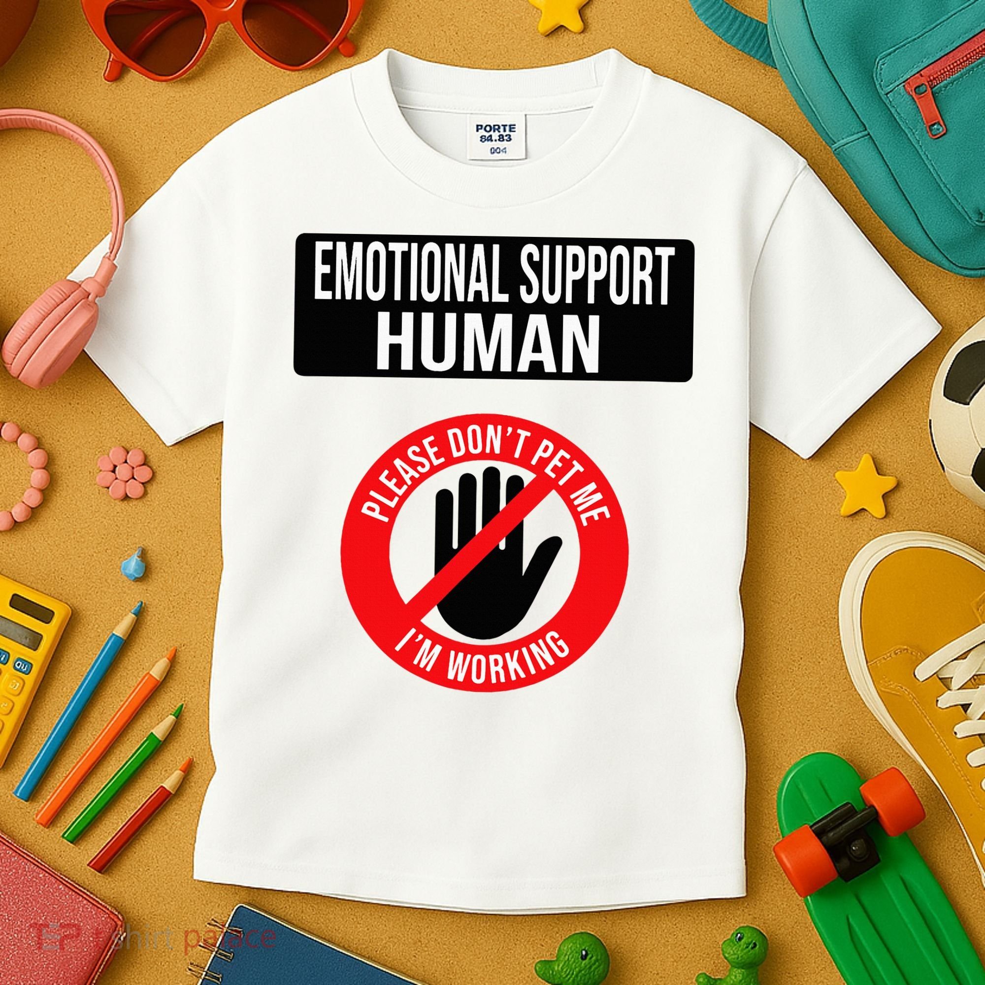 Emotional Support Human Halloween Costume Do Not Pet Me Kids T-Shirt