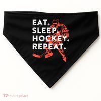 Eat Sleep Hockey Repeat Gift USA-Made Doggie Bandana thumb 0
