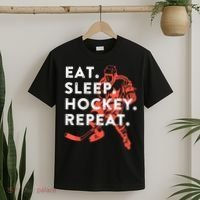 Eat Sleep Hockey Repeat Gift T-Shirt thumb 2