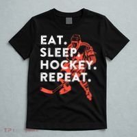 Eat Sleep Hockey Repeat Gift T-Shirt thumb 5