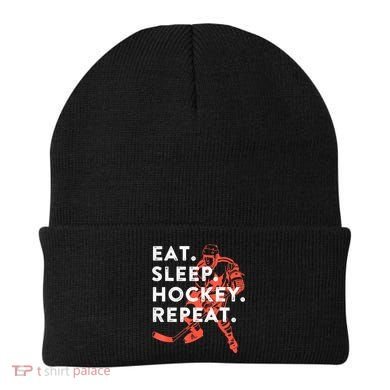 Eat Sleep Hockey Repeat Gift Beanie