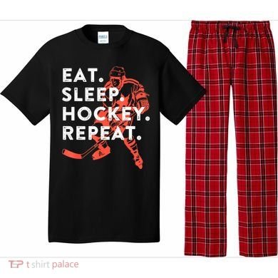 Eat Sleep Hockey Repeat Gift Pajama Set