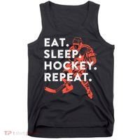 Eat Sleep Hockey Repeat Gift Tank Top thumb 0