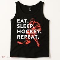 Eat Sleep Hockey Repeat Gift Tank Top thumb 2
