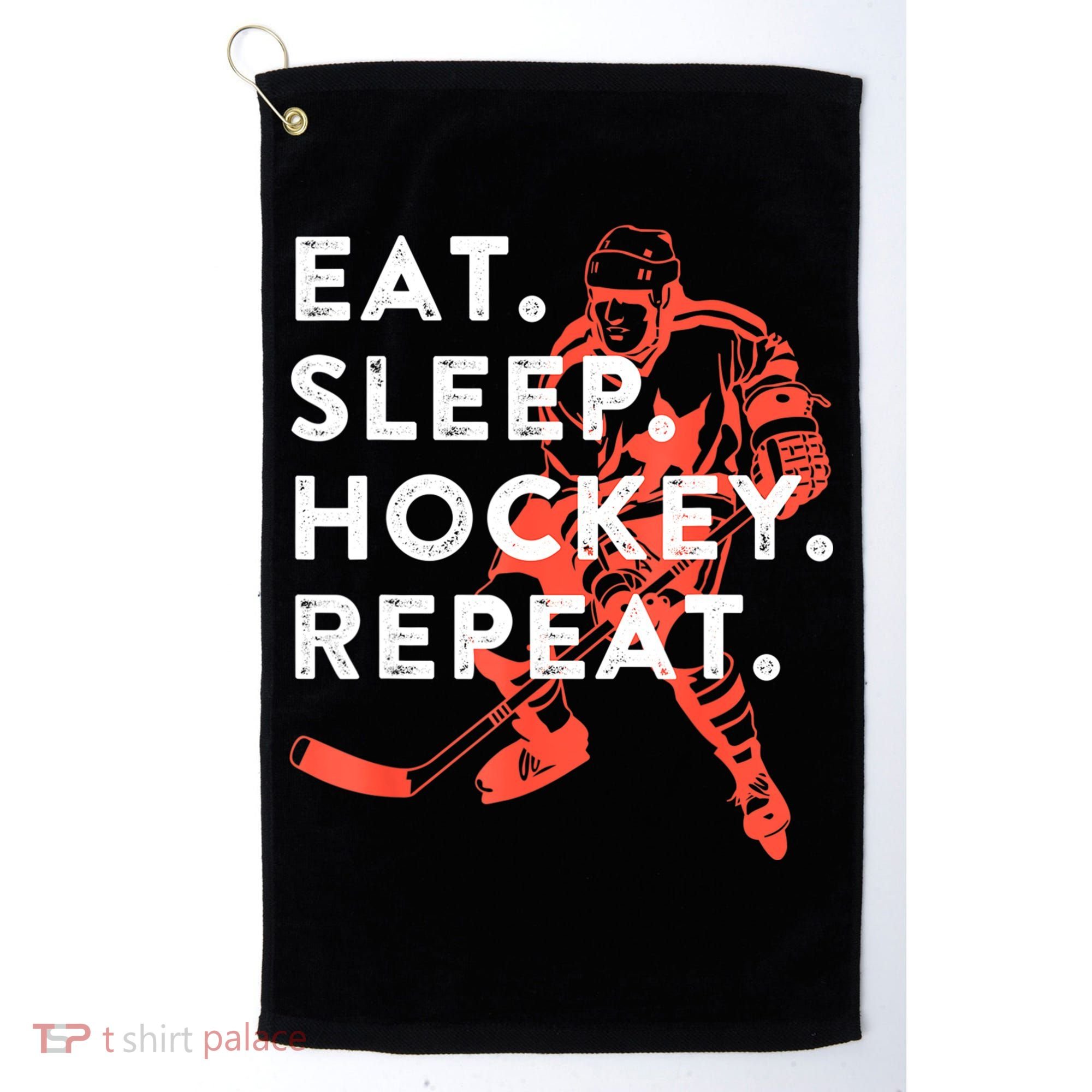 Eat Sleep Hockey Repeat Gift Golf Towel