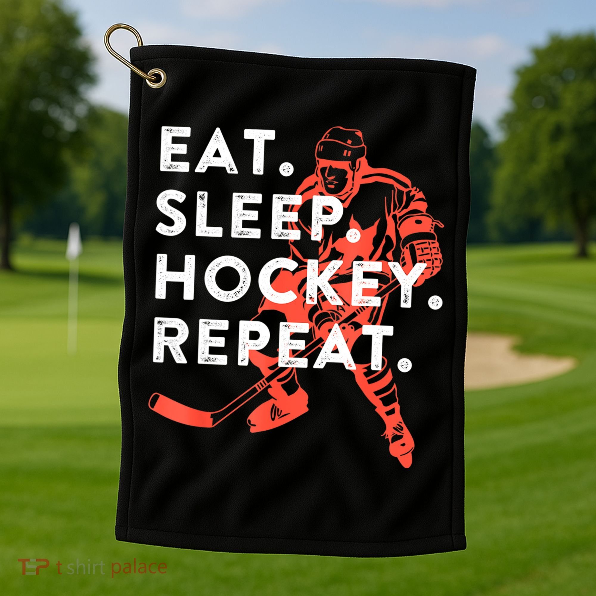 Eat Sleep Hockey Repeat Gift Golf Towel