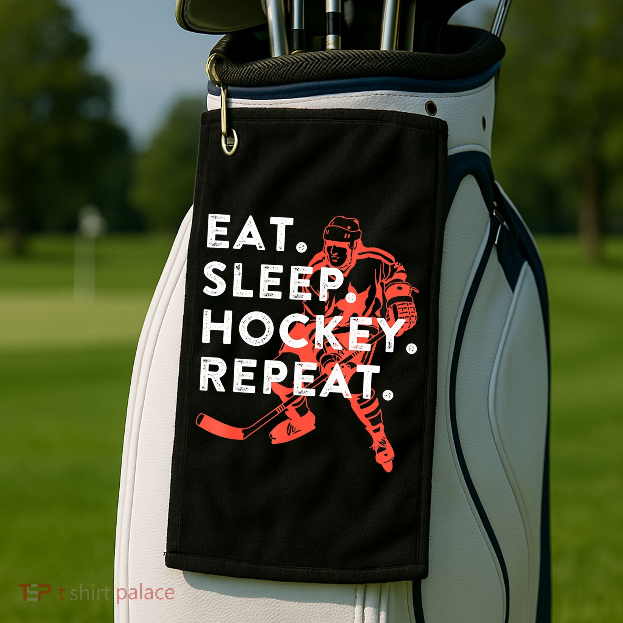 Eat Sleep Hockey Repeat Gift Golf Towel