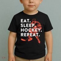 Eat Sleep Hockey Repeat Gift Toddler T-Shirt thumb 2