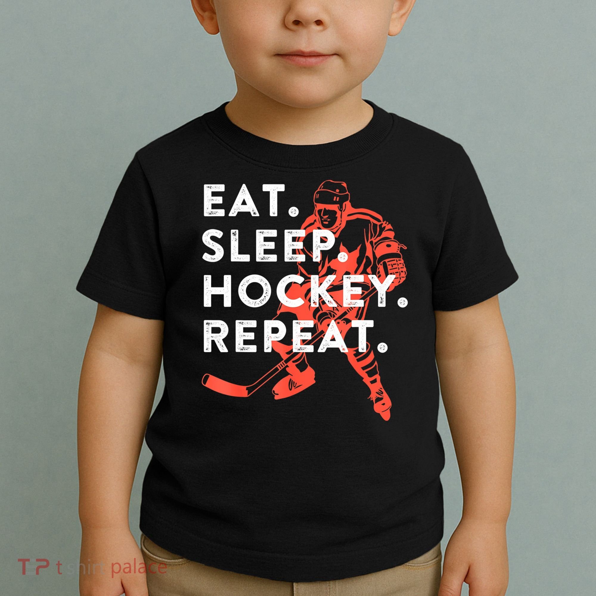 Eat Sleep Hockey Repeat Gift Toddler T-Shirt