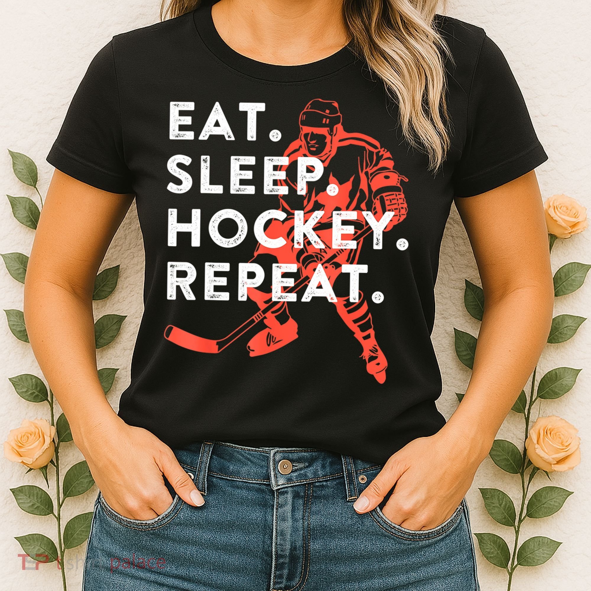 Eat Sleep Hockey Repeat Gift Women's T-Shirt