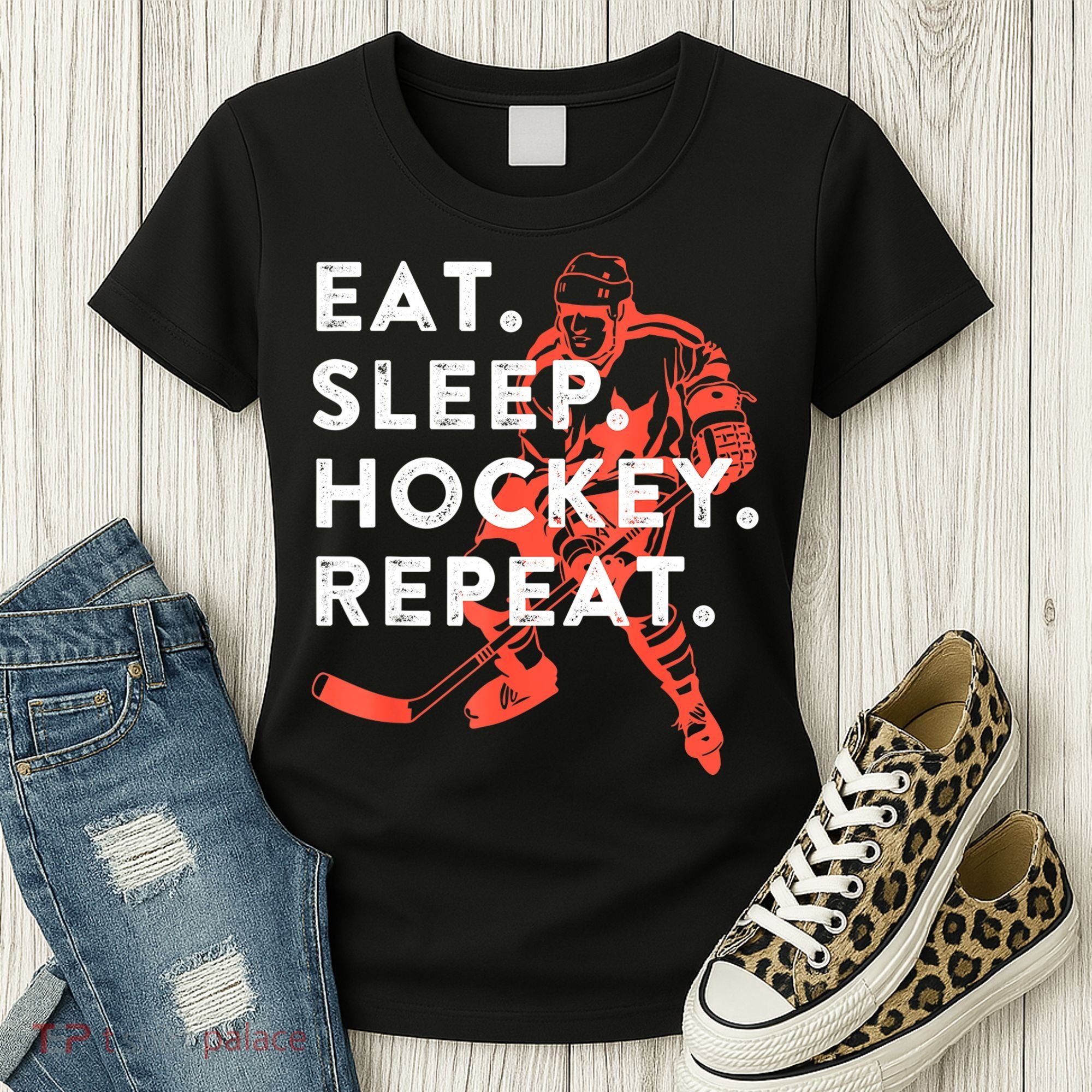 Eat Sleep Hockey Repeat Gift Women's T-Shirt