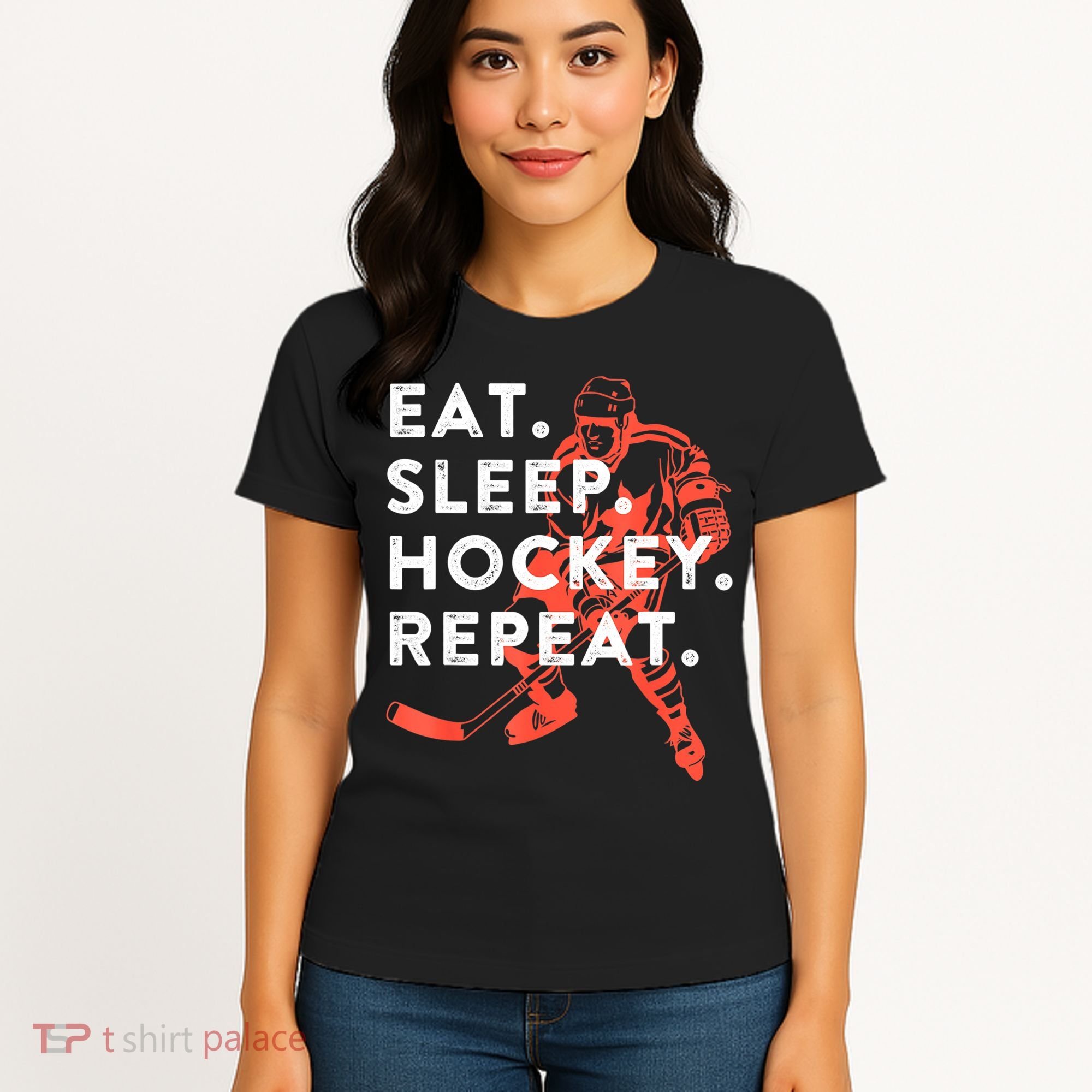 Eat Sleep Hockey Repeat Gift Women's T-Shirt