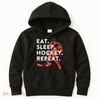 Eat Sleep Hockey Repeat Gift Kids Hoodie thumb 0
