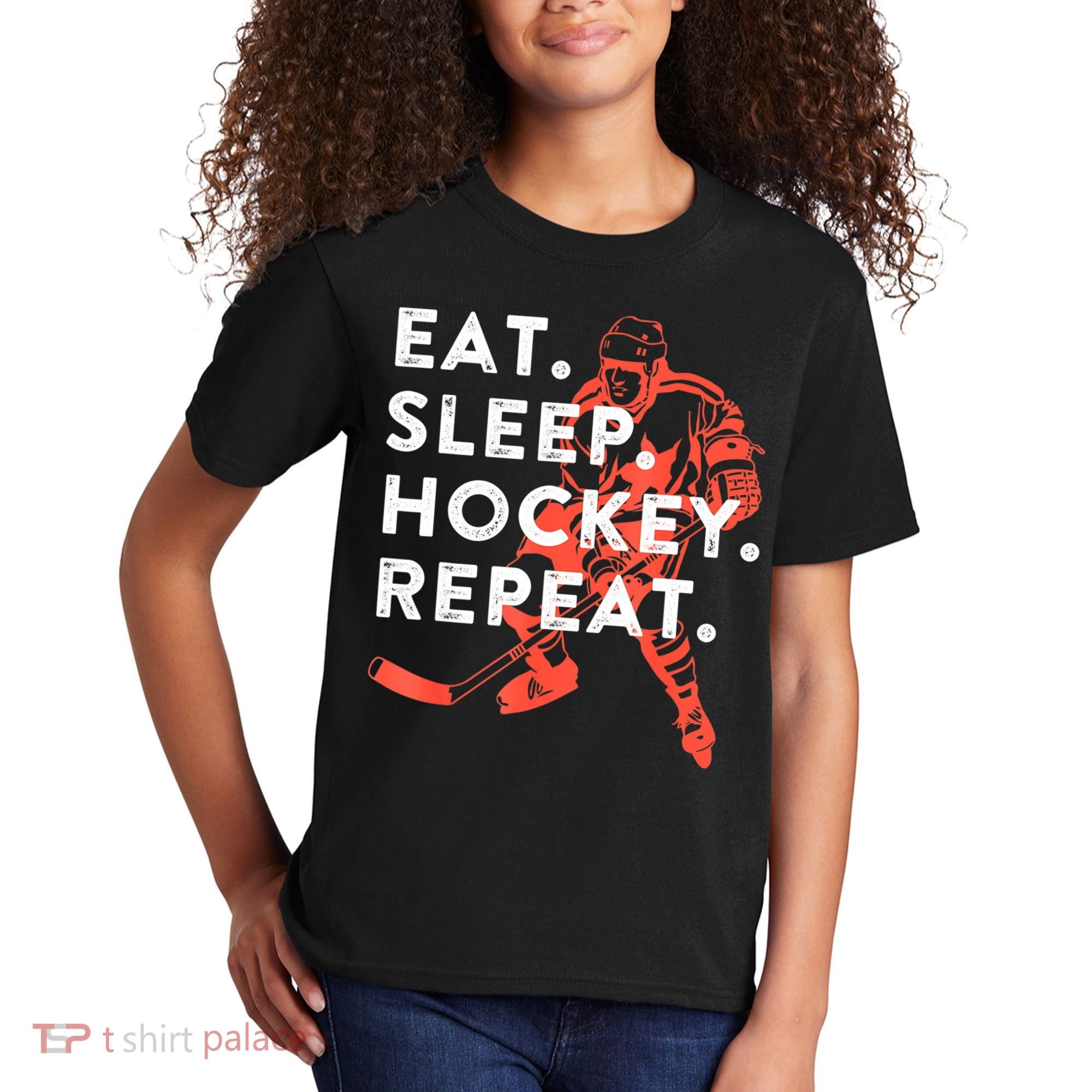 Eat Sleep Hockey Repeat Gift Kids T-Shirt