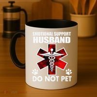 Emotional Support Husband Do Not Pet Coffee Mug thumb 4