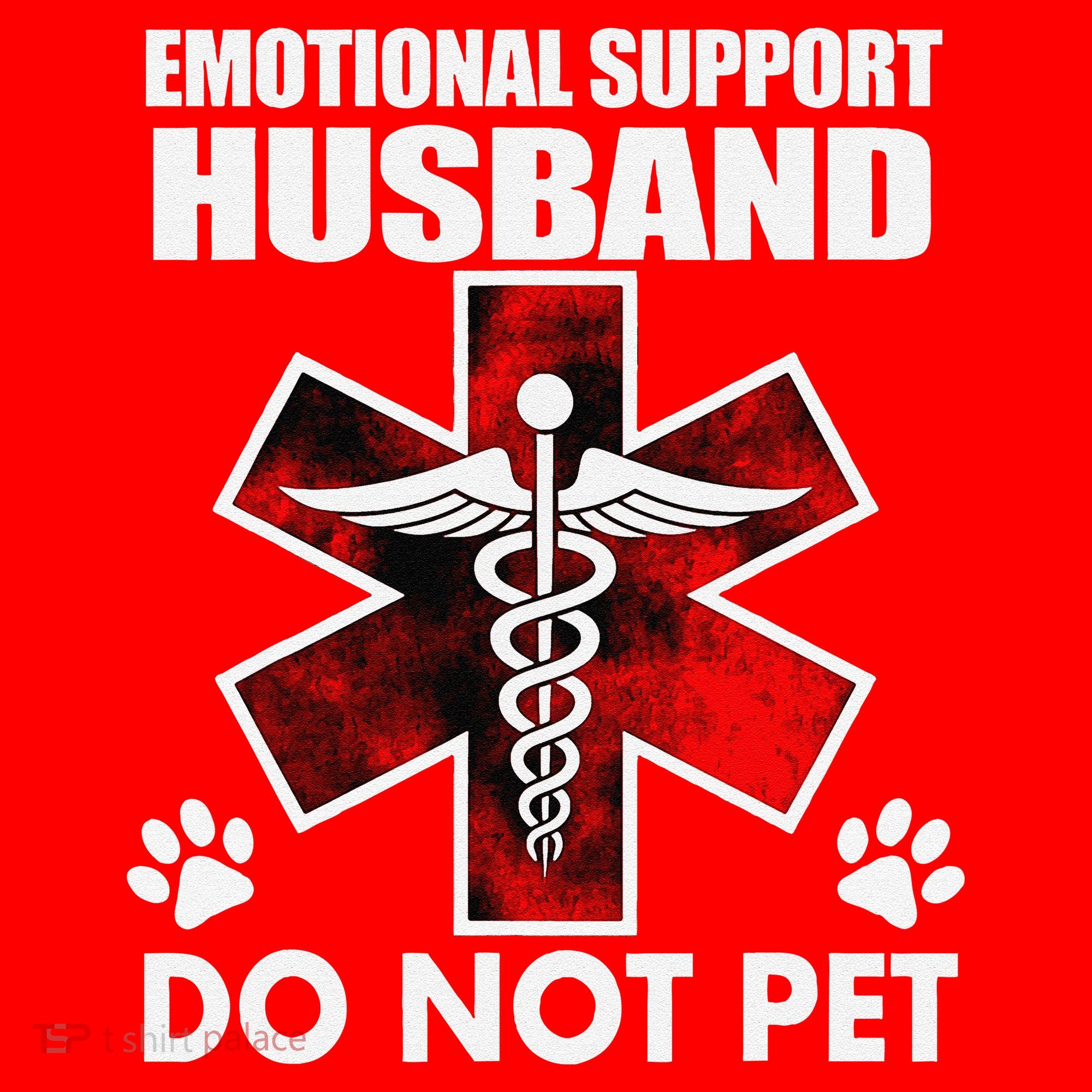 Emotional Support Husband Do Not Pet Santa Hat