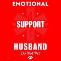 Emotional Support Husband Do Not Pet Santa Hat thumb 1