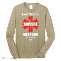 Emotional Support Husband Do Not Pet Long Sleeve Shirt thumb 0
