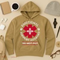 Emotional Support Husband Do Not Pet Hoodie thumb 3