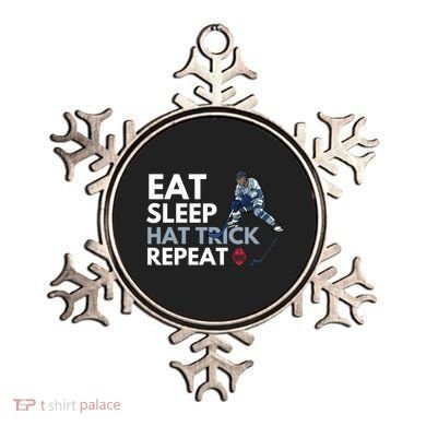 Eat Sleep Hat Trick Repeat Funny Soccer Hockey Design Gift Ornament
