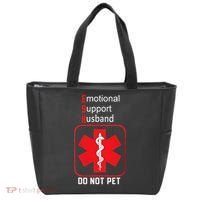Emotional Support Husband Do Not Pet Tote Bag thumb 0
