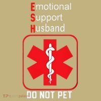 Emotional Support Husband Do Not Pet Long Sleeve Shirt thumb 2