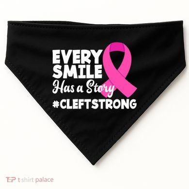 Every Smile Has A Story Cleft Lip And Palate Awareness Great Gift USA-Made Doggie Bandana