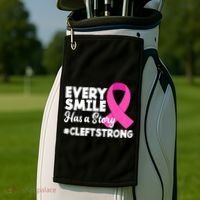 Every Smile Has A Story Cleft Lip And Palate Awareness Great Gift Golf Towel thumb 2