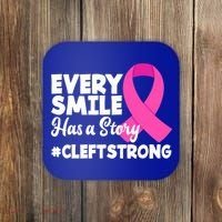 Every Smile Has A Story Cleft Lip And Palate Awareness Great Gift Coaster thumb 0