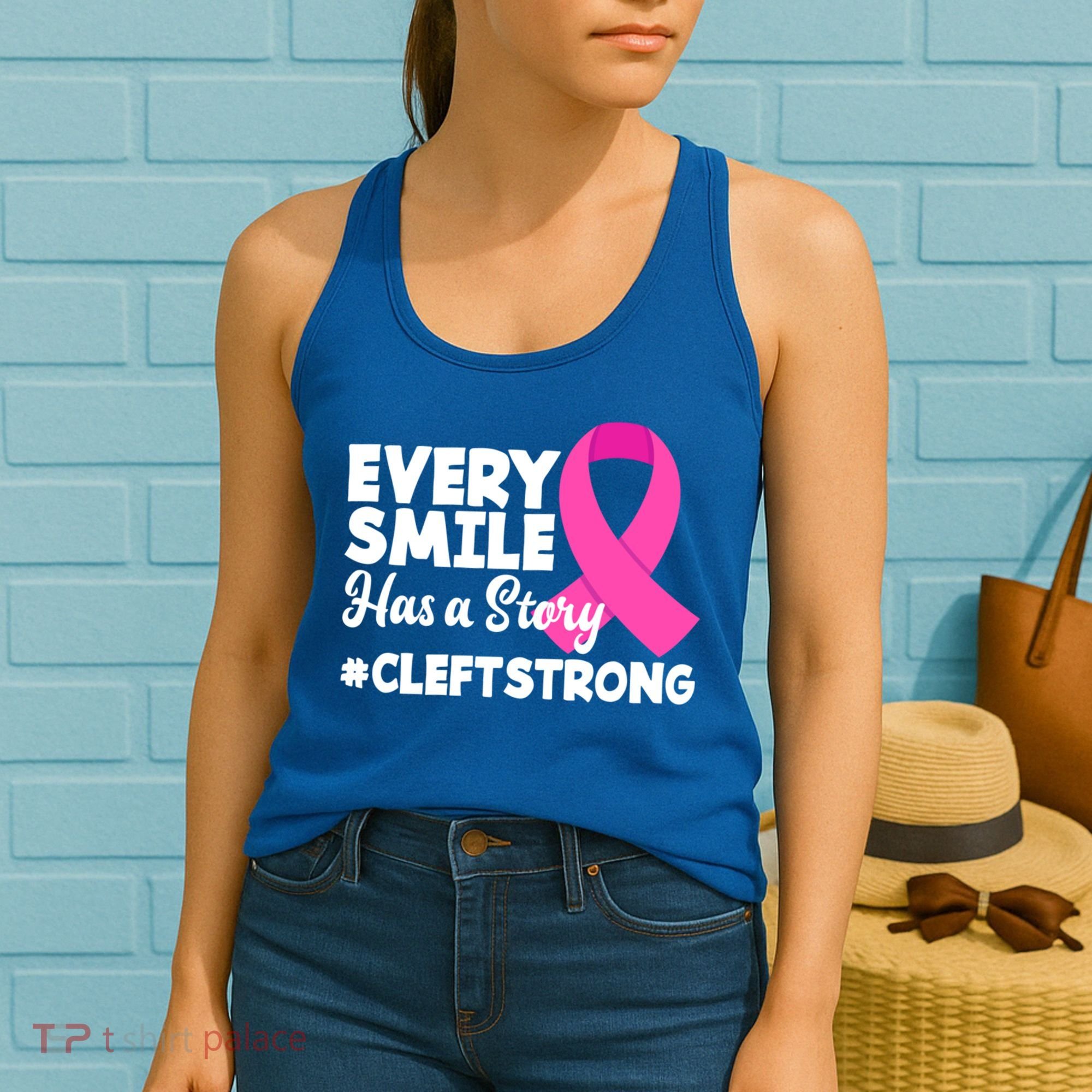 Every Smile Has A Story Cleft Lip And Palate Awareness Great Gift Women's Tank Top