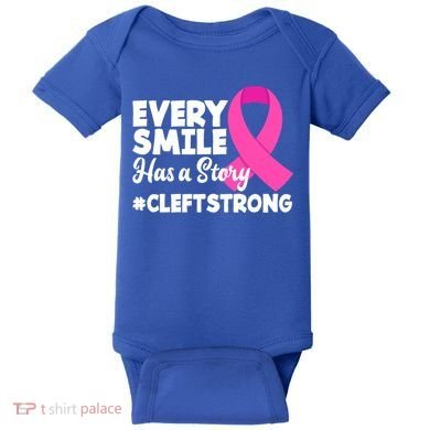 Every Smile Has A Story Cleft Lip And Palate Awareness Great Gift Baby Bodysuit