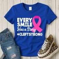 Every Smile Has A Story Cleft Lip And Palate Awareness Great Gift Women's T-Shirt thumb 3