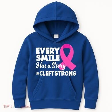 Every Smile Has A Story Cleft Lip And Palate Awareness Great Gift Kids Hoodie