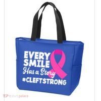 Every Smile Has A Story Cleft Lip And Palate Awareness Great Gift Tote Bag thumb 3