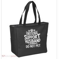 Emotional Support Husband Do Not Pet Funny Marriage Quote Tote Bag thumb 2