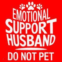 Emotional Support Husband Do Not Pet Funny Marriage Quote Santa Hat thumb 1